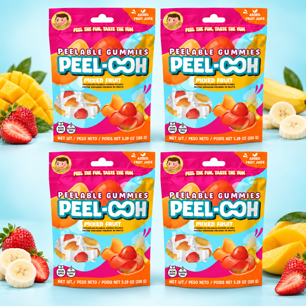 Josh Bosh PEEL-OOH Mixed Fruit 4PK
