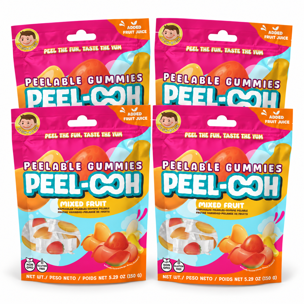 Josh Bosh PEEL-OOH Mixed Fruit 4PK