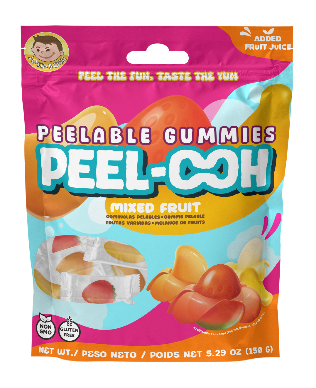 Josh Bosh PEEL-OOH Mixed Fruit 4PK