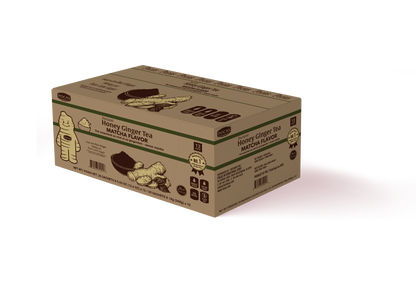 Pocas Honey Ginger Tea - Instant Tea Powder Packets with Lemon & Ginger Honey Crystals, 20 Count